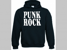 Punk rock mikina s kapucou stiahnutelnou šnúrkami a klokankovým vreckom vpredu 